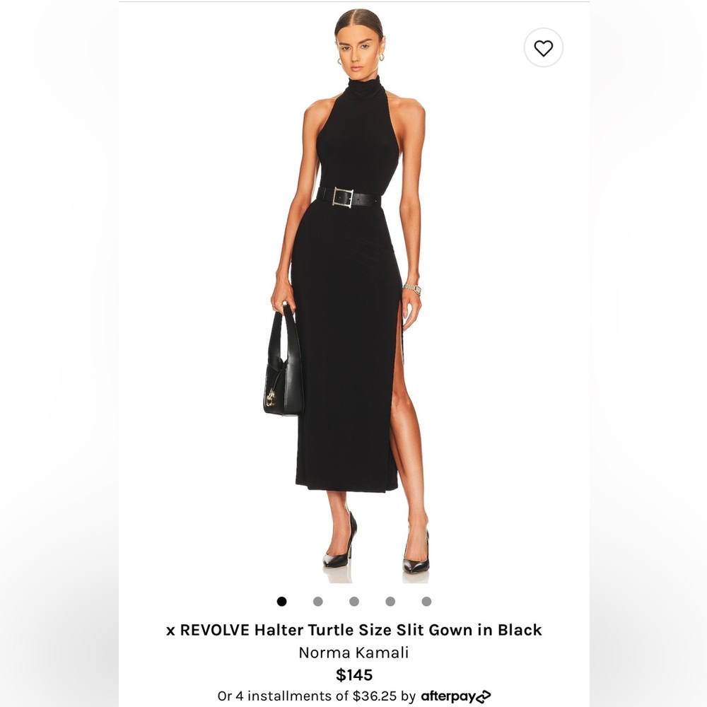 Norma Kamali Halter Turtle Size Slit Gown